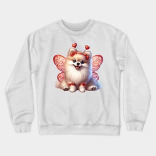 Valentine Fairy Pomeranian Dog Crewneck Sweatshirt